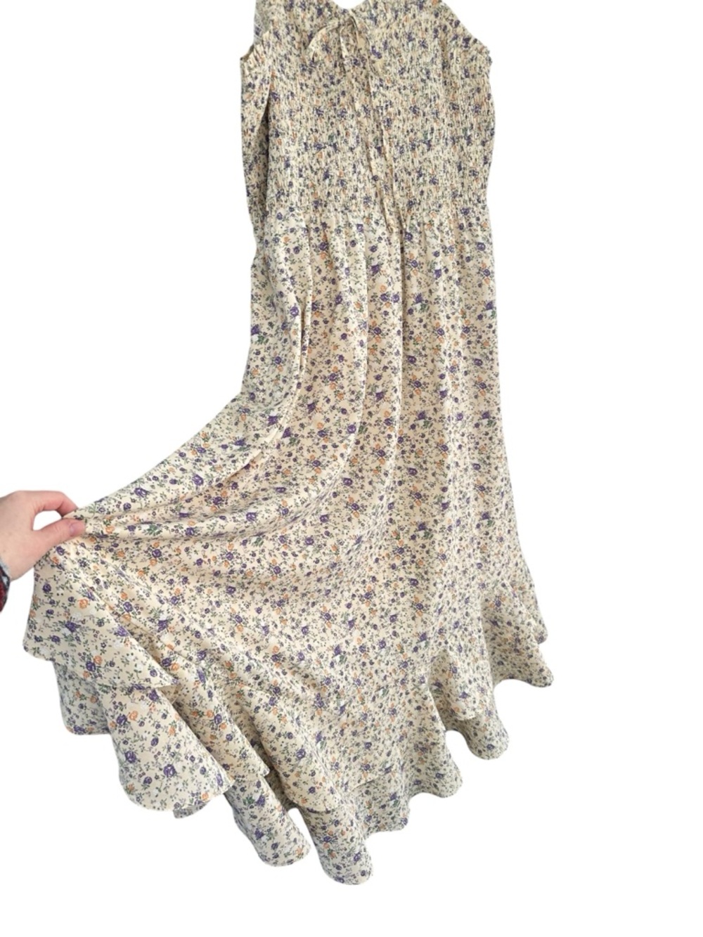Grace Karin Floral Maxi Dress Boho Square Neck Sundress Garden Party 2XL Pastel - Picture 4 of 11